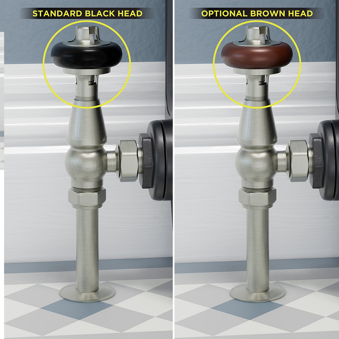 Belgravia TRV Range - Belgravia Angled Thermostatic Valve Set - Satin Nickel